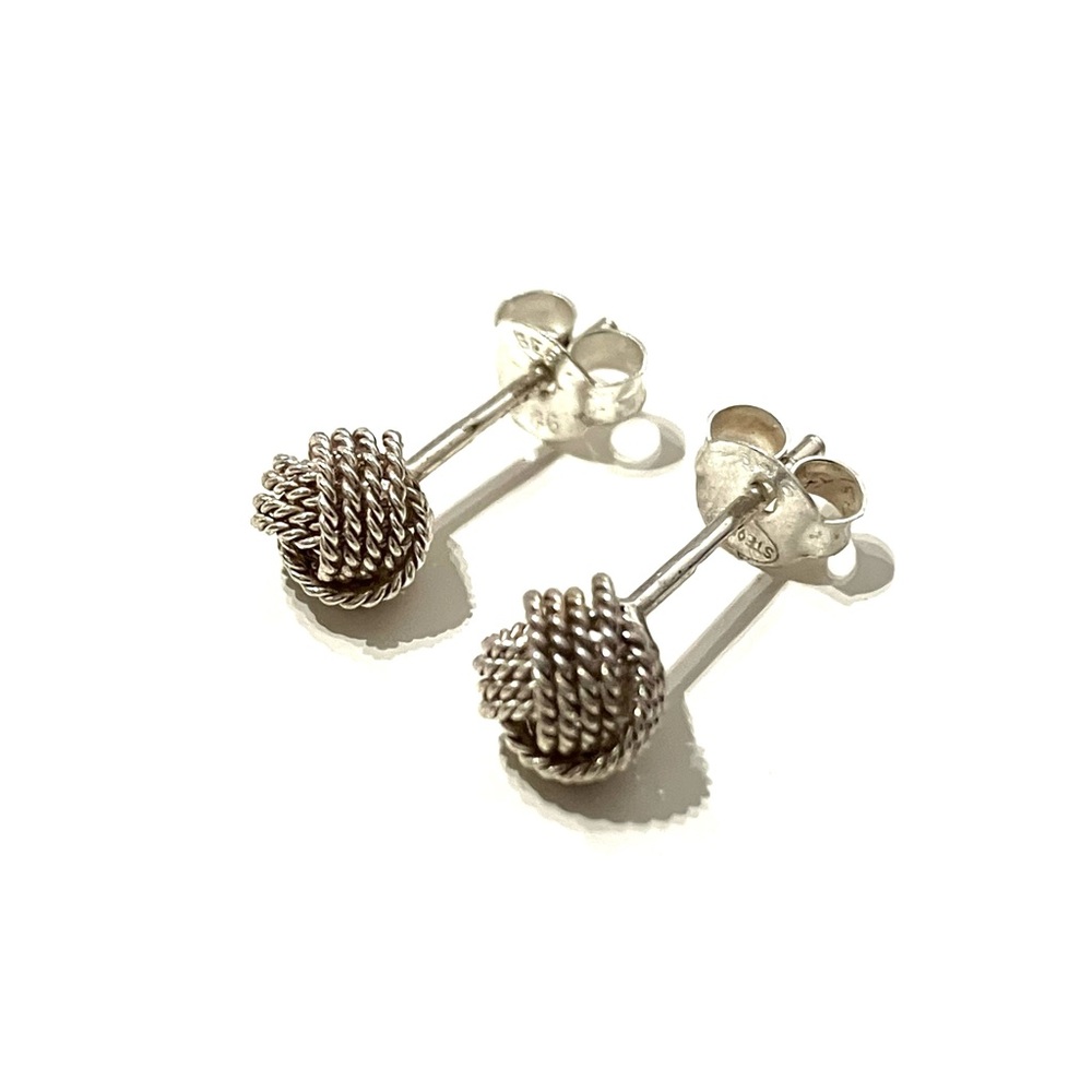 Sterling Silver 925 Small Knot Stud Earrings